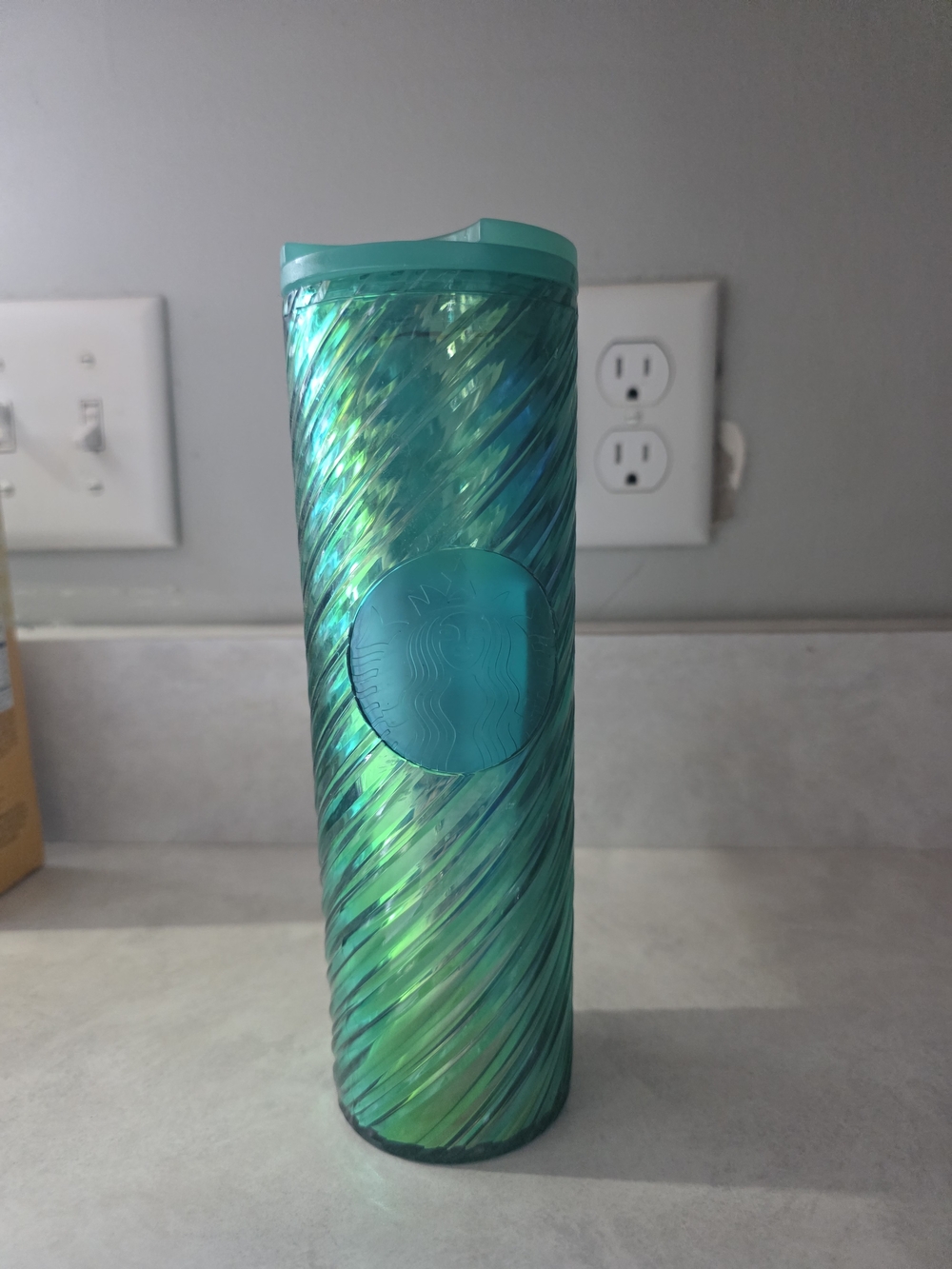 Starbucks Iridescent Green Swirl Tumbler